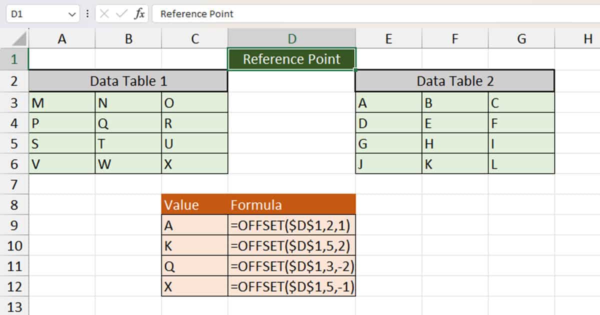 OFFSET Function in Excel How to Use It