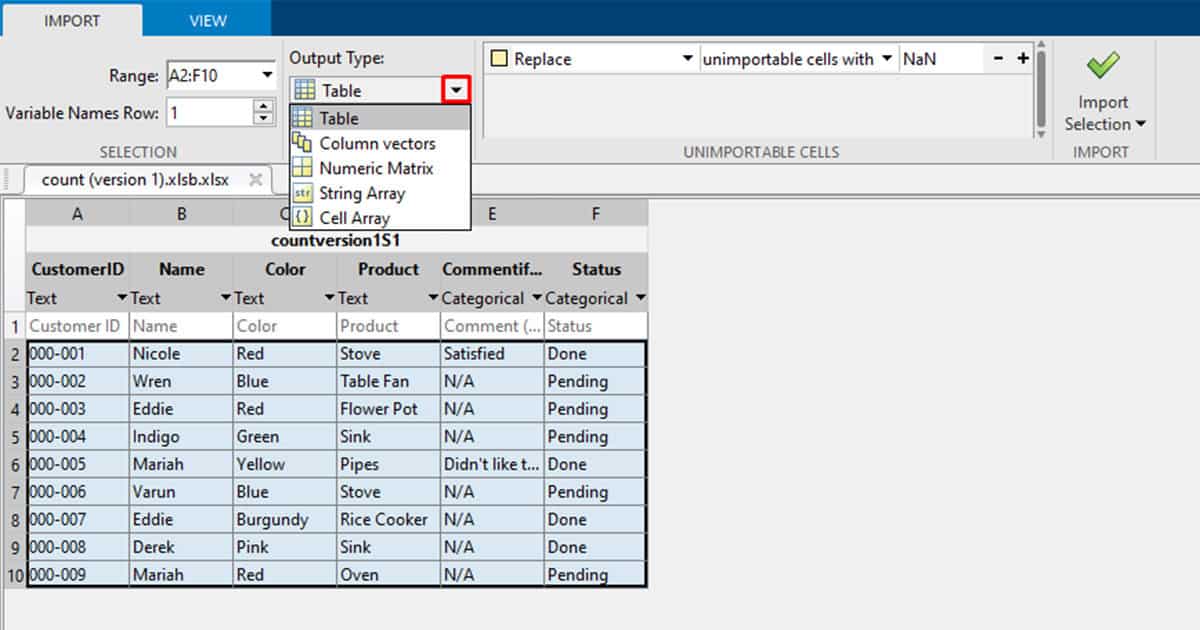 How to Load and Read Excel Data into MATLAB