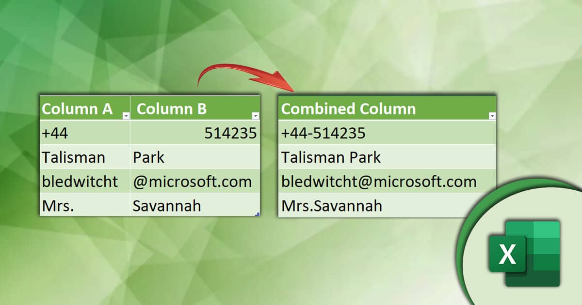 How to Combine Two Columns in Excel