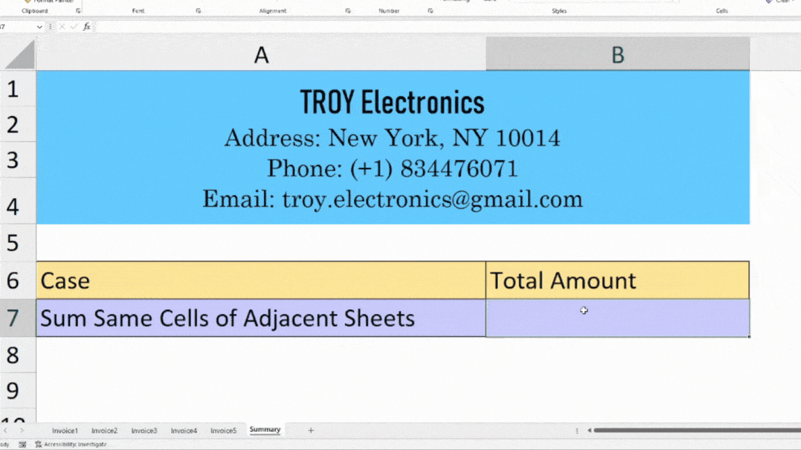 How to Sum Across Multiple Sheets in Excel