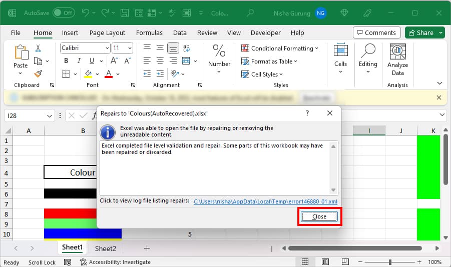 How to Fix the “Excel Found Unreadable Content” Error