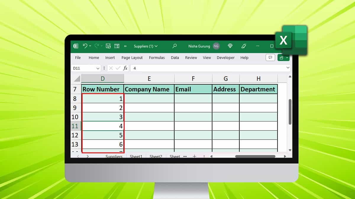 How to Number Rows in Excel