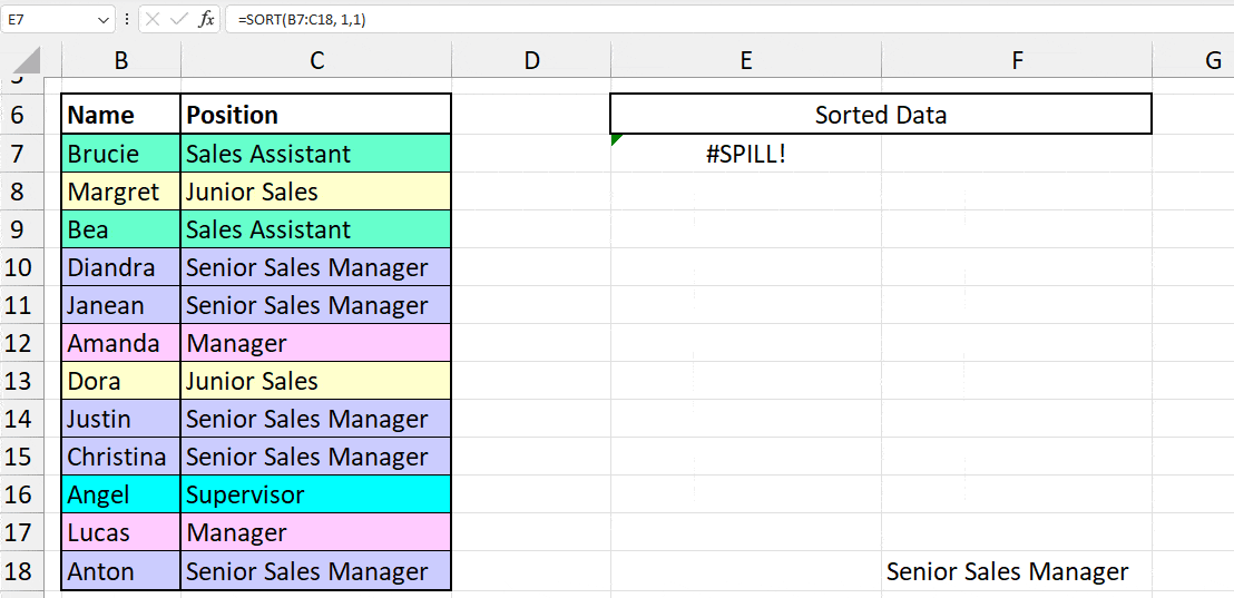 How to Correct SPILL! Error in Excel