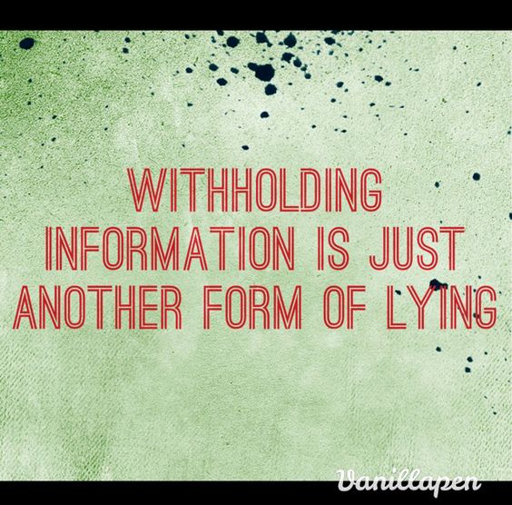 DO NOT WITHHOLD INFORMATION THAT CAN HELP OTHERS SUCCEED Insights on