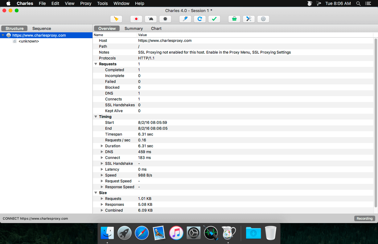 Charles Web Debugging Proxy 4.1.4 download macOS