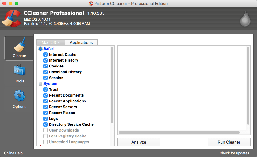 CCleaner Professional Edition for Mac 1.18.30 download macOS