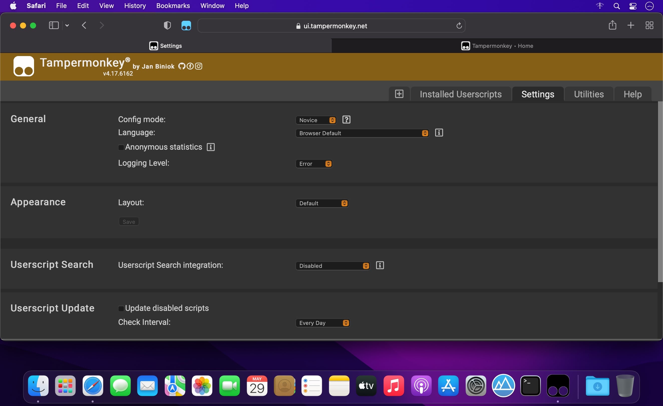 Tampermonkey 4.17.6162 download macOS