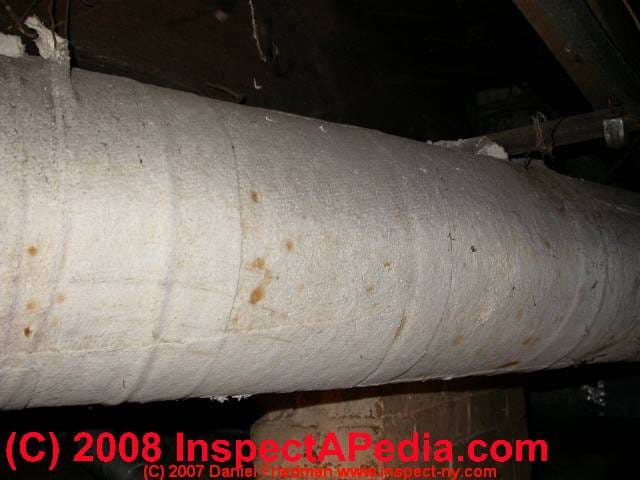 Identify asbestos paper duct wrap in buildings & what to do about