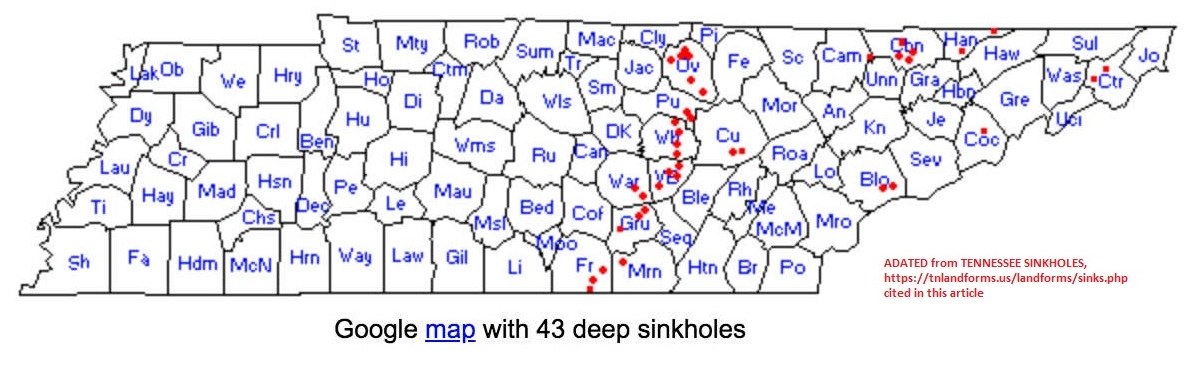 Tennessee Sinkholes & Subsidences & Sinking Buildings