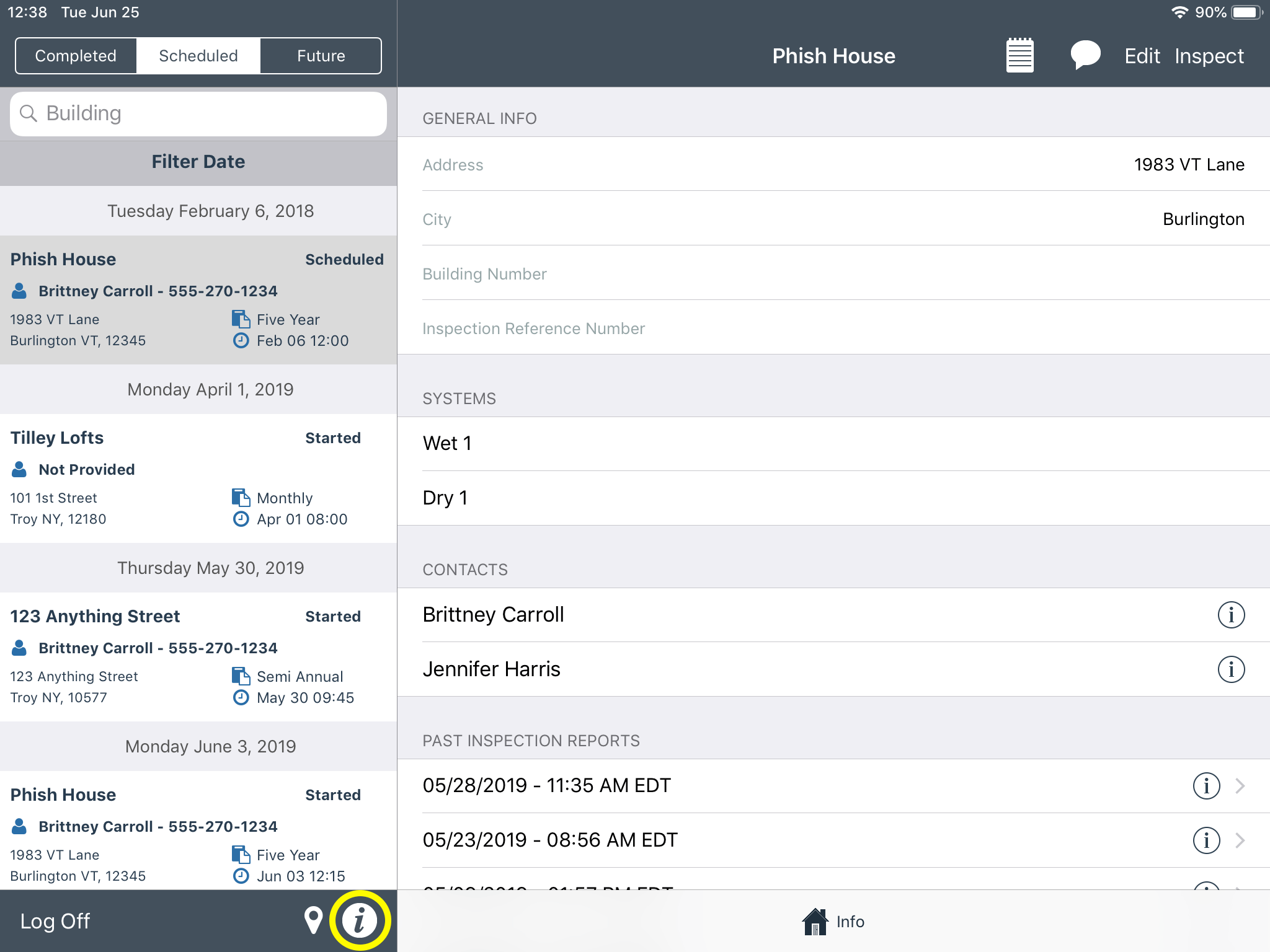 What version of the app am I on? Inspect Point Help Desk