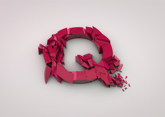 Shatter Type 3D Typography by Alvin Mendoza Daily design