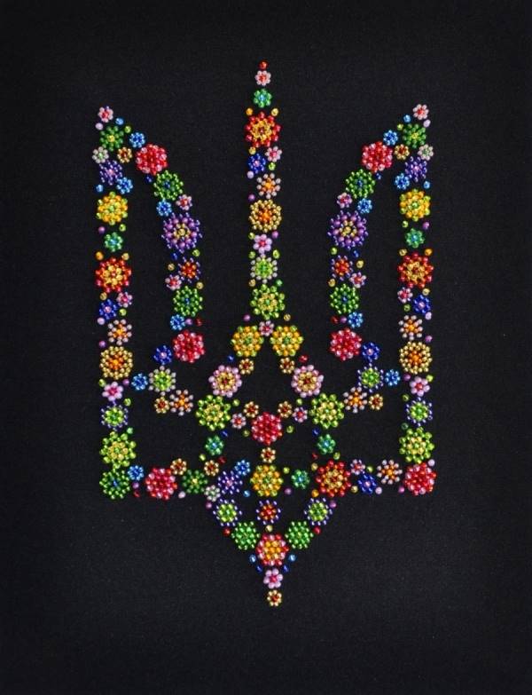 Bead embroidery kit Symbol of Ukraine hand embroidery needlework kit