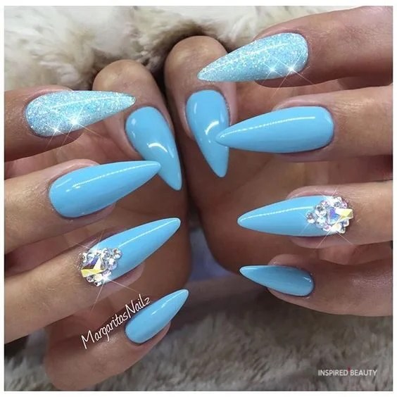 23 Beautiful Blue Acrylic Nail Design Inspired Beauty