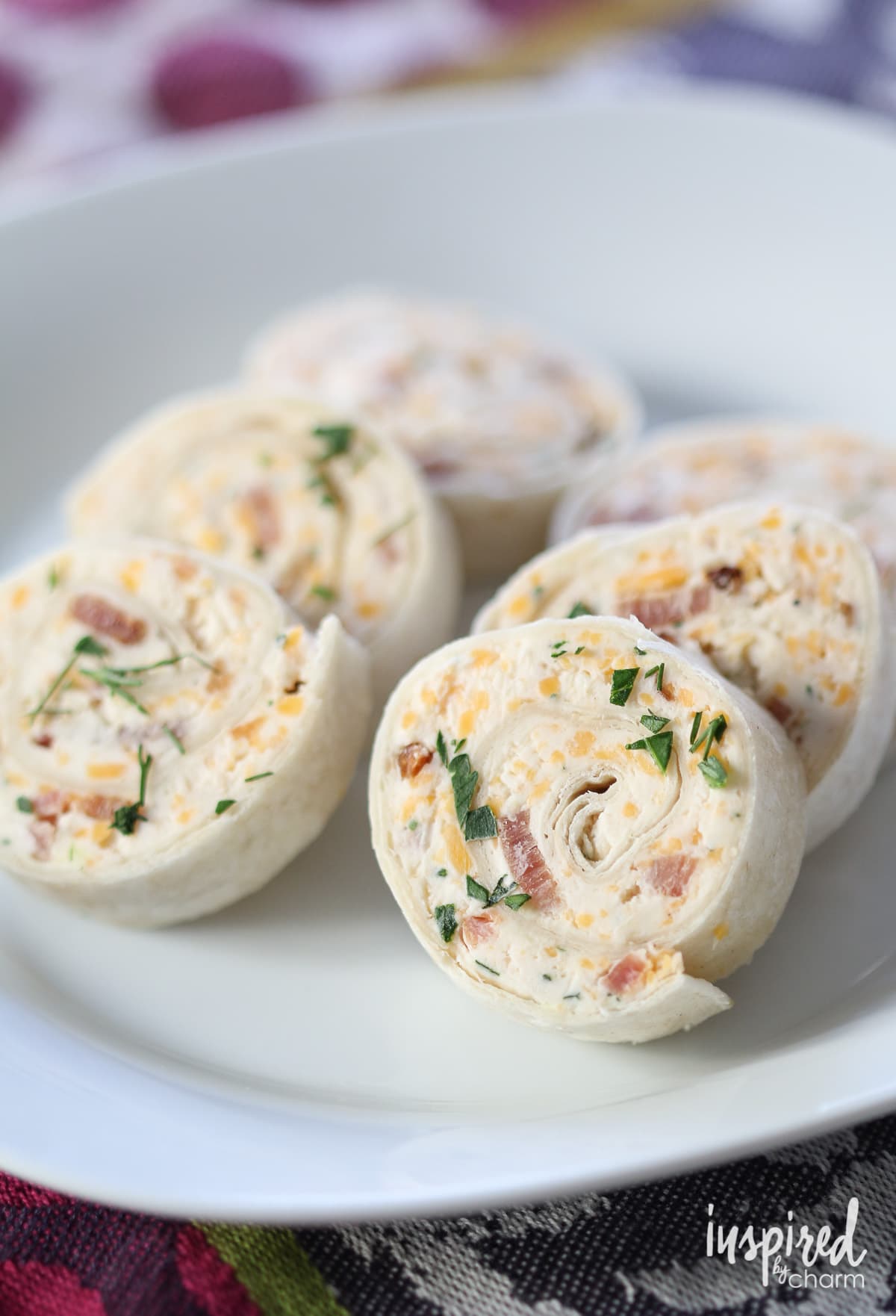 Cheddar Bacon Ranch Pinwheels Inspired by Charm