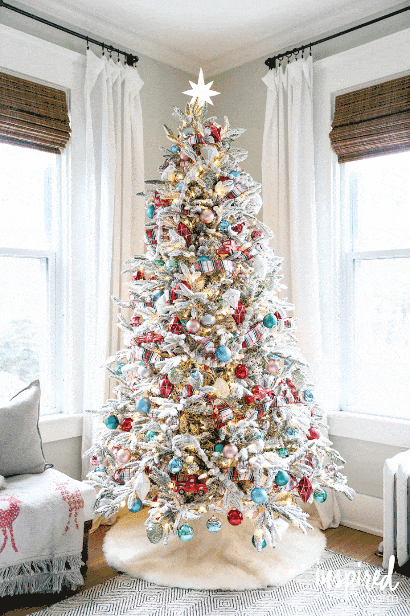 How to Decorate a Fun, Festive, and Flocked Christmas Tree