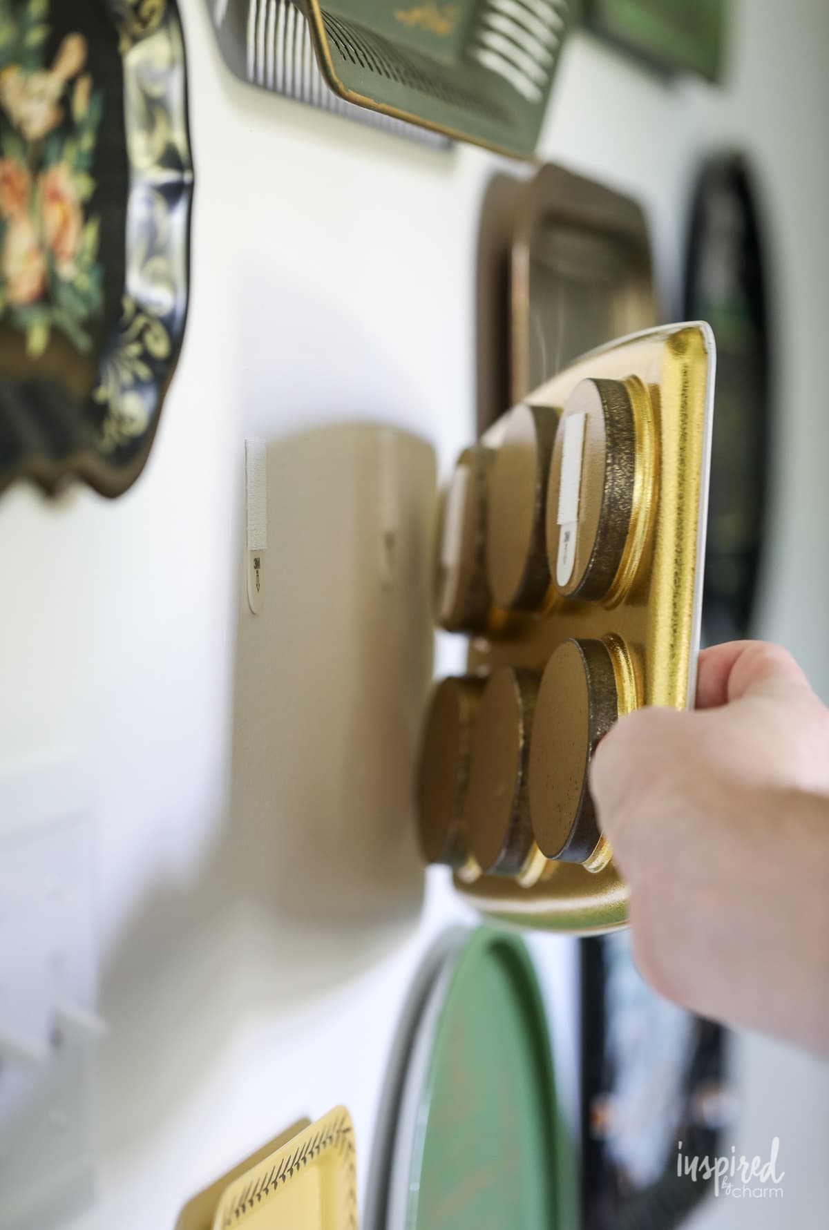 Vintage Metal Tray Gallery Wall wall decor / decorating ideas