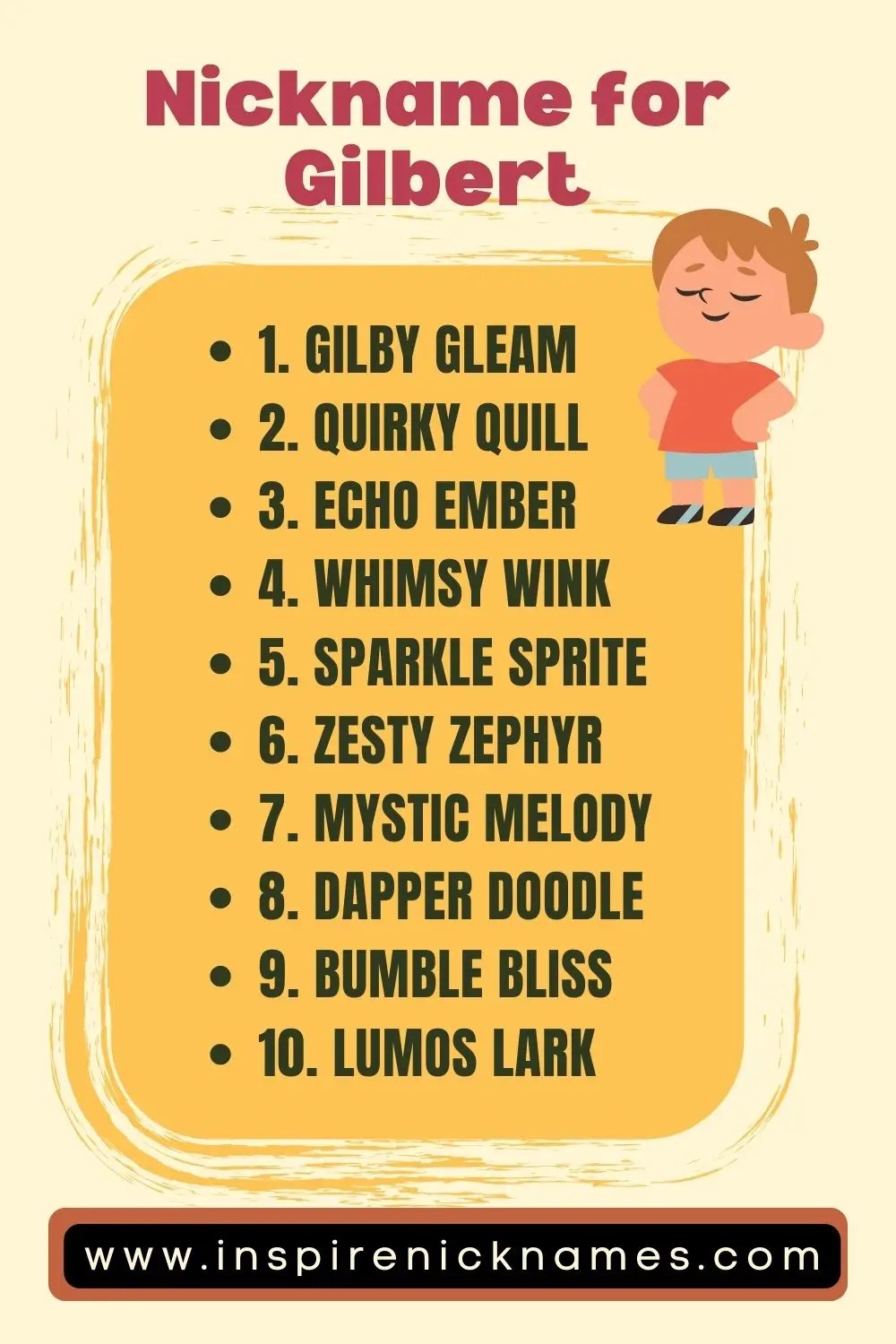 Nickname for Gilbert Unique Choices for Every Personality