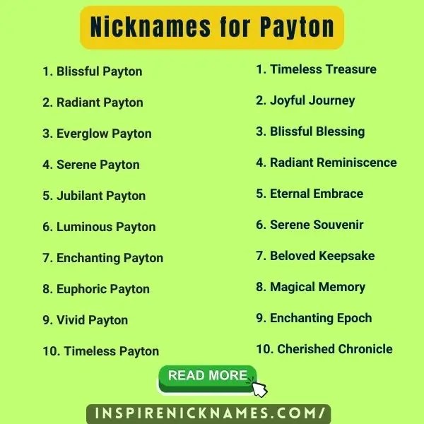 220+ Memorable Nicknames For Payton Cherish Every Moment