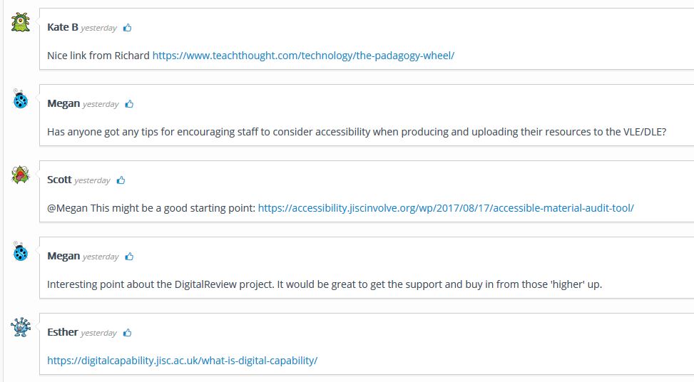 Backchannel chat Inspiring learning