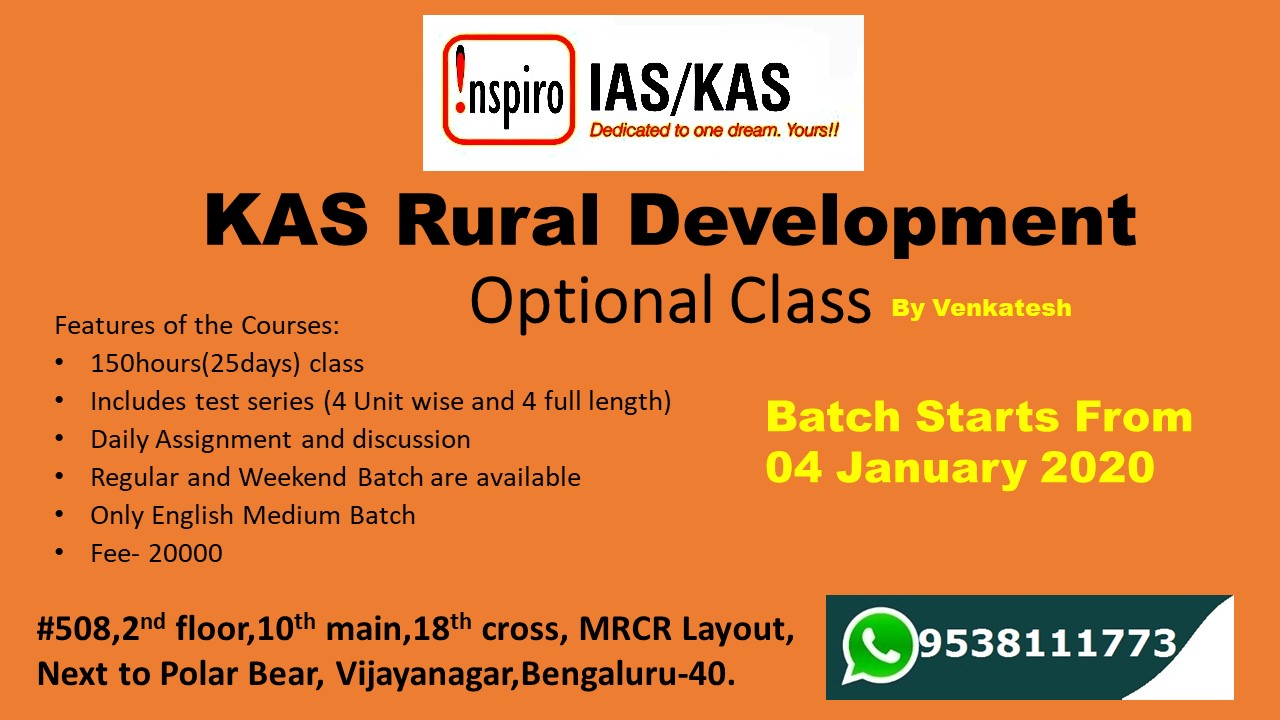 Rural Development Optional Class Inspiro IAS KAS
