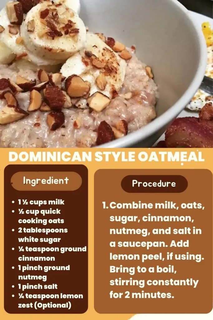 Dominican Oatmeal Breakfast
