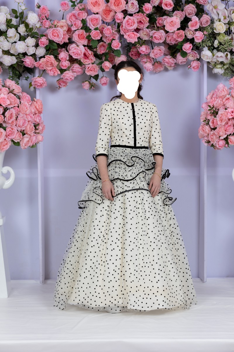 custom ivory and black teenage gown for sale Instagowns