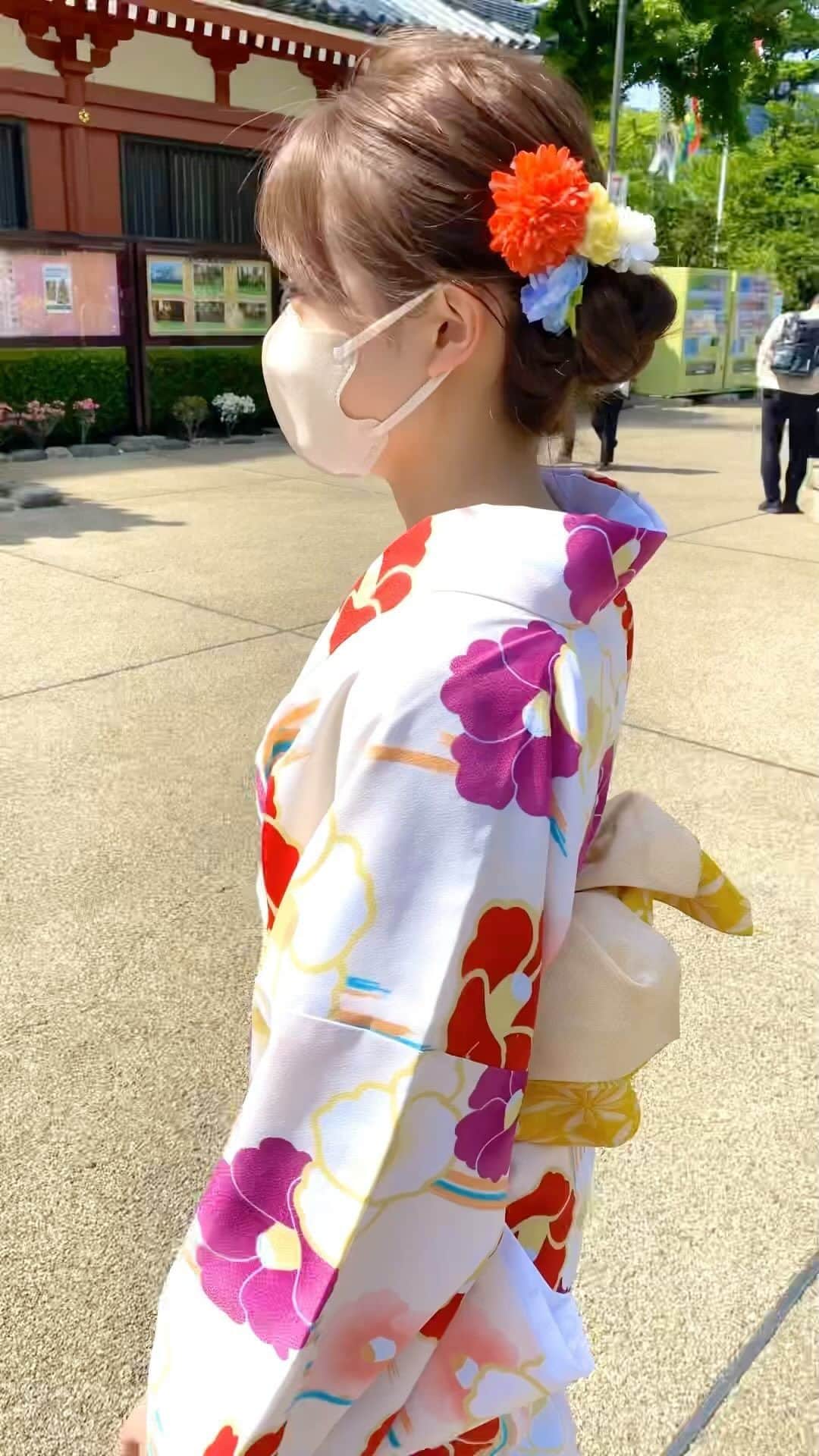 尾形杏奈さんのインスタグラム動画 (尾形杏奈Instagram)「この日は浅草メンチ、浅草寺、nakazawaのハンドメイドカード、展望