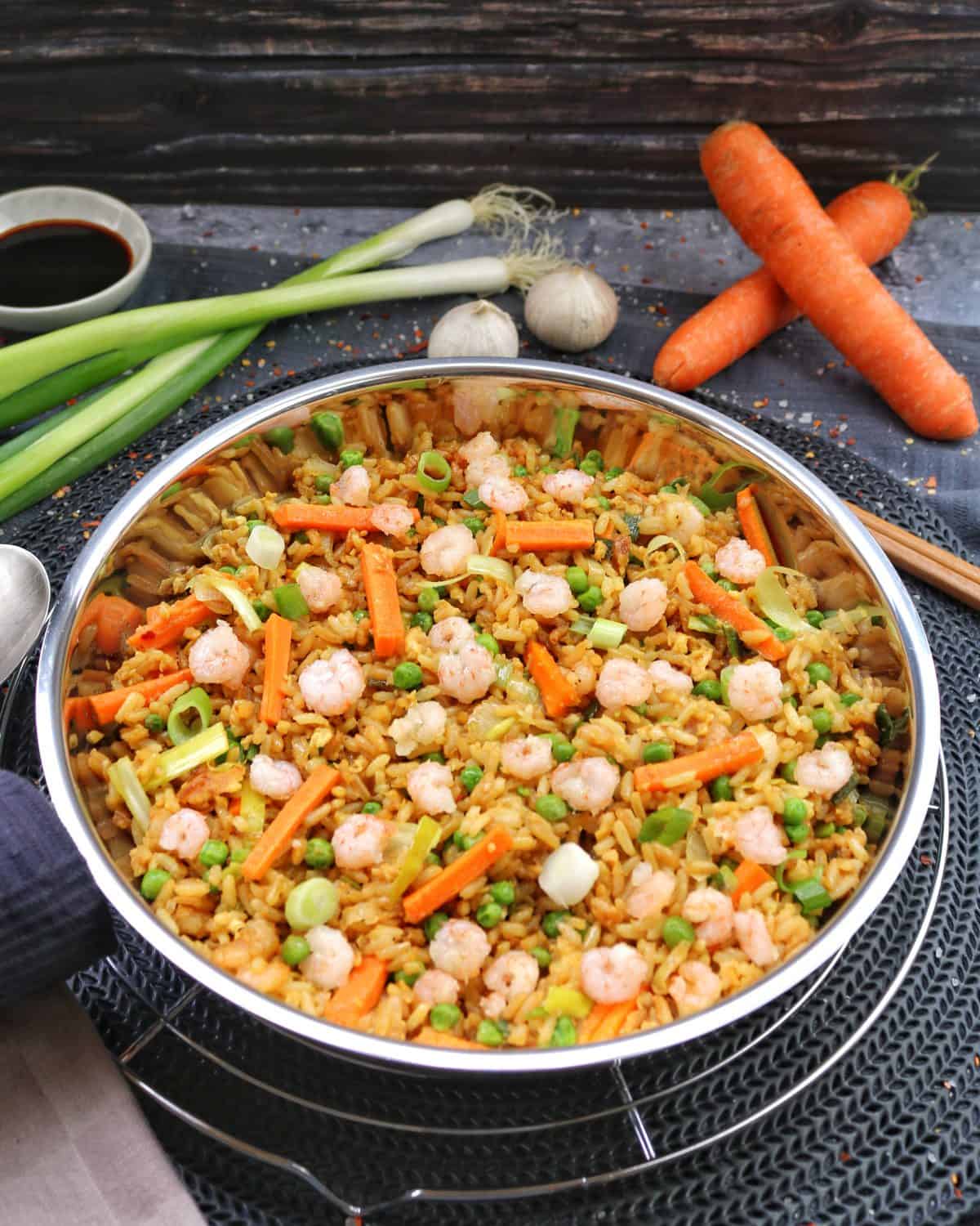 Gebratener Reis mit Shrimps Das einfache Rezept Instakoch.de