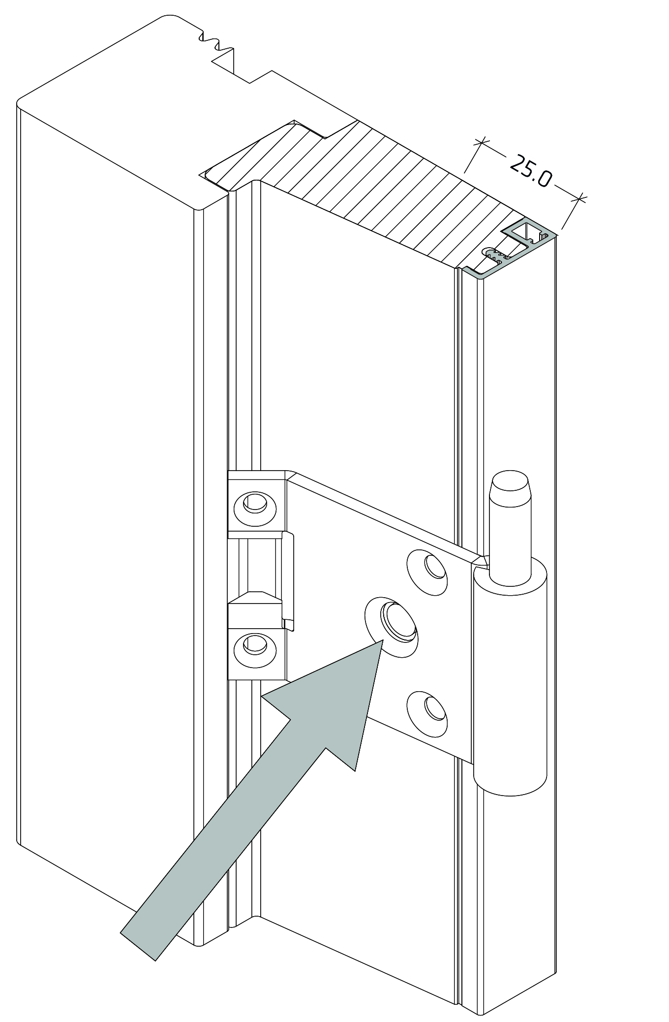 Frame IC Outward opening flush door