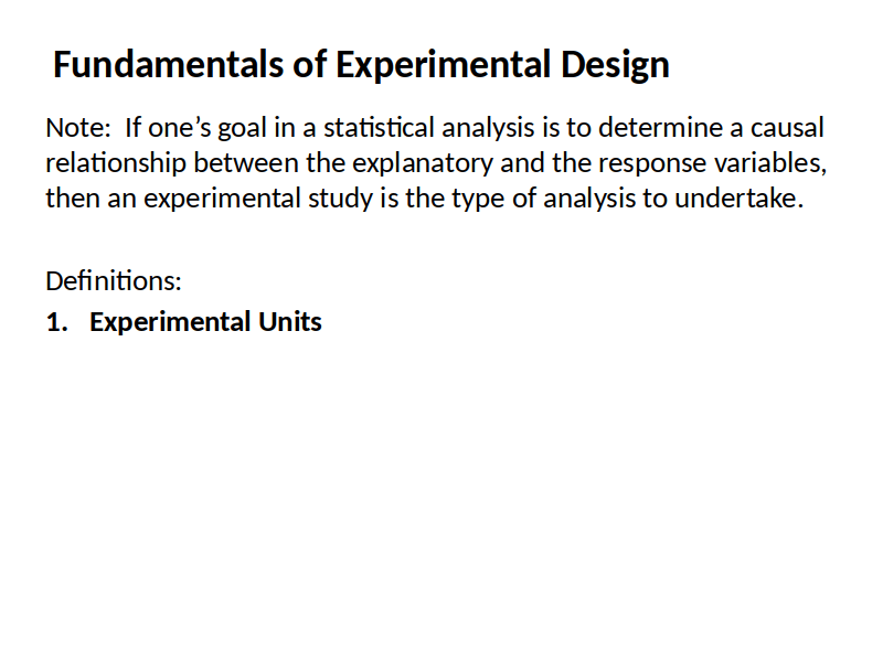 Fundamentals Of Experimental Design