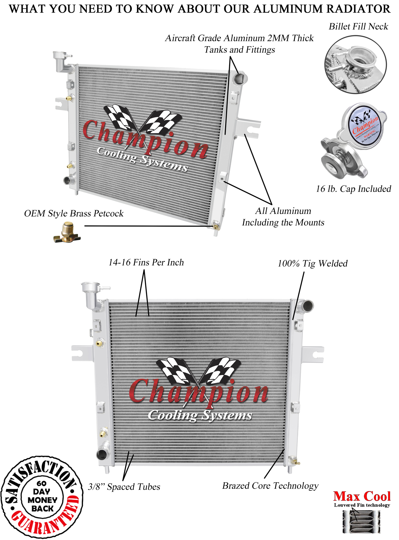 1999 - 2004 Jeep Grand Cherokee Aluminum Radiator - Instant Radiator