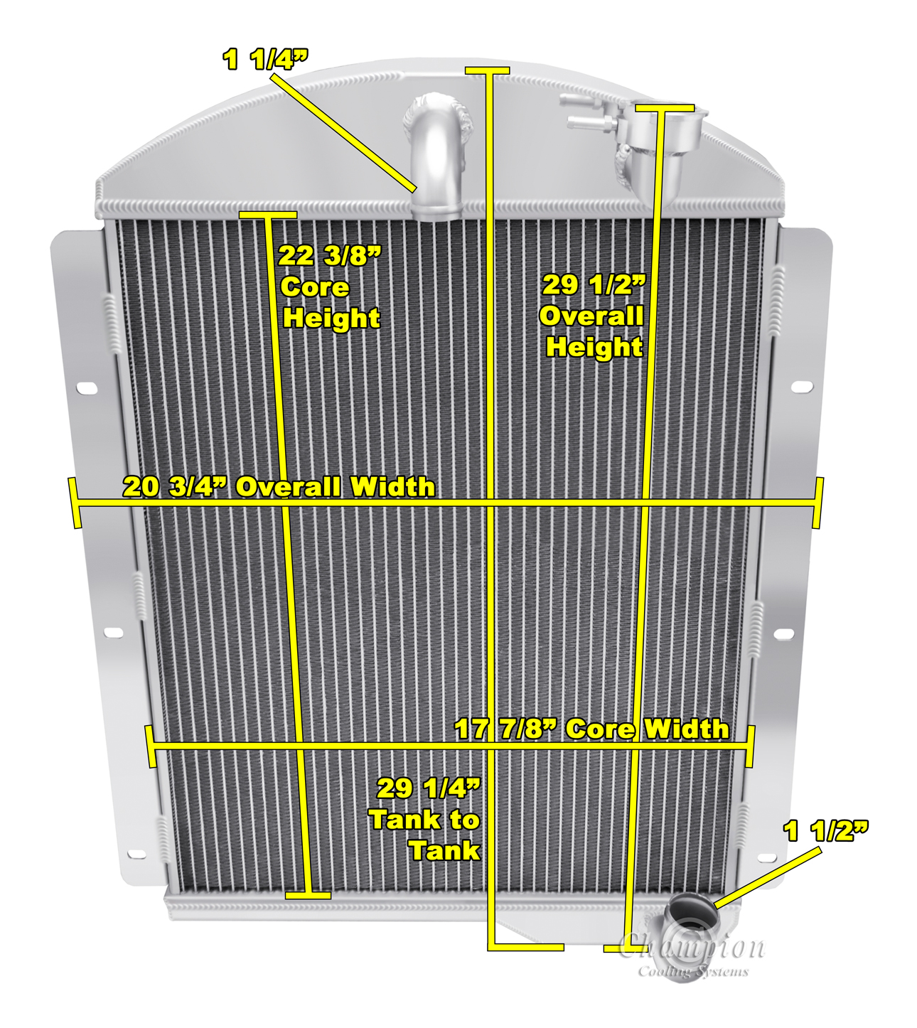 19411946 Chevrolet Pickup Aluminum Radiator Instant Radiator
