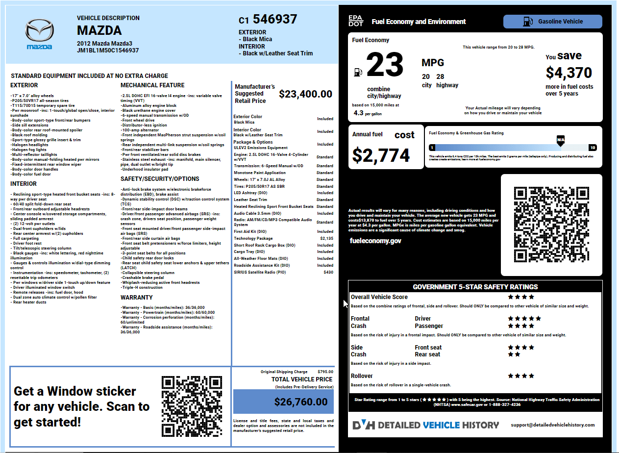 How To Read A Mazda Window Sticker (Explained)