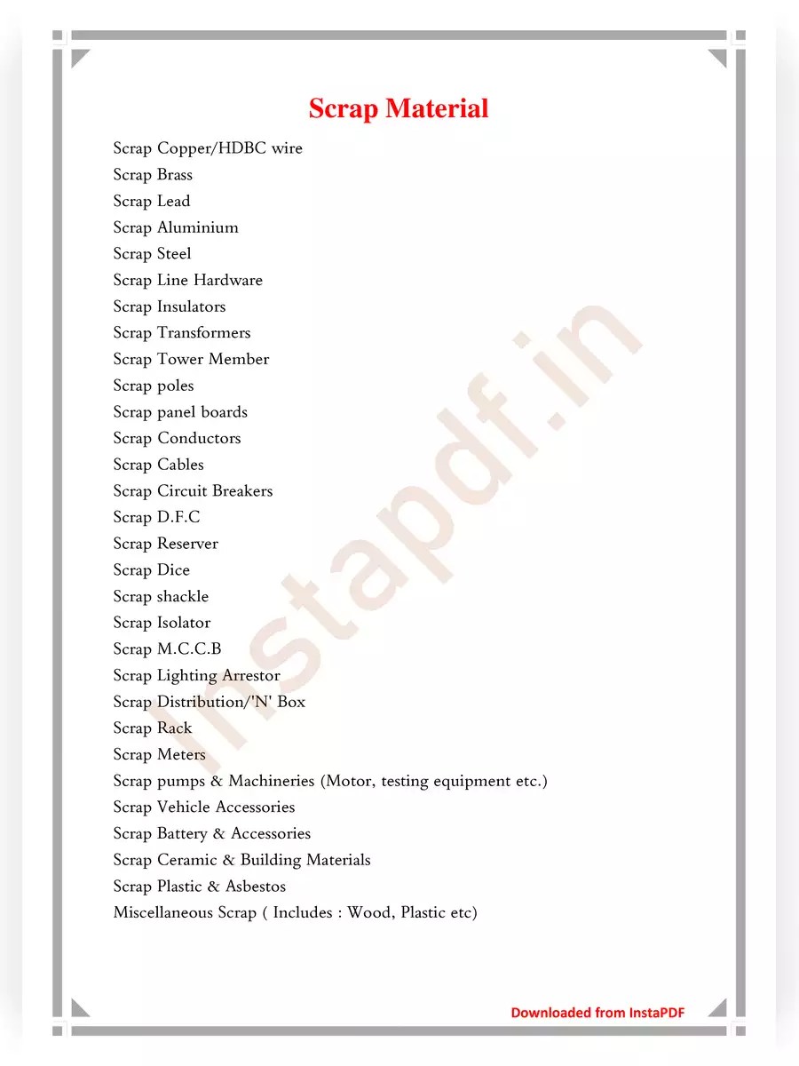 Hardware Store Items List PDF InstaPDF