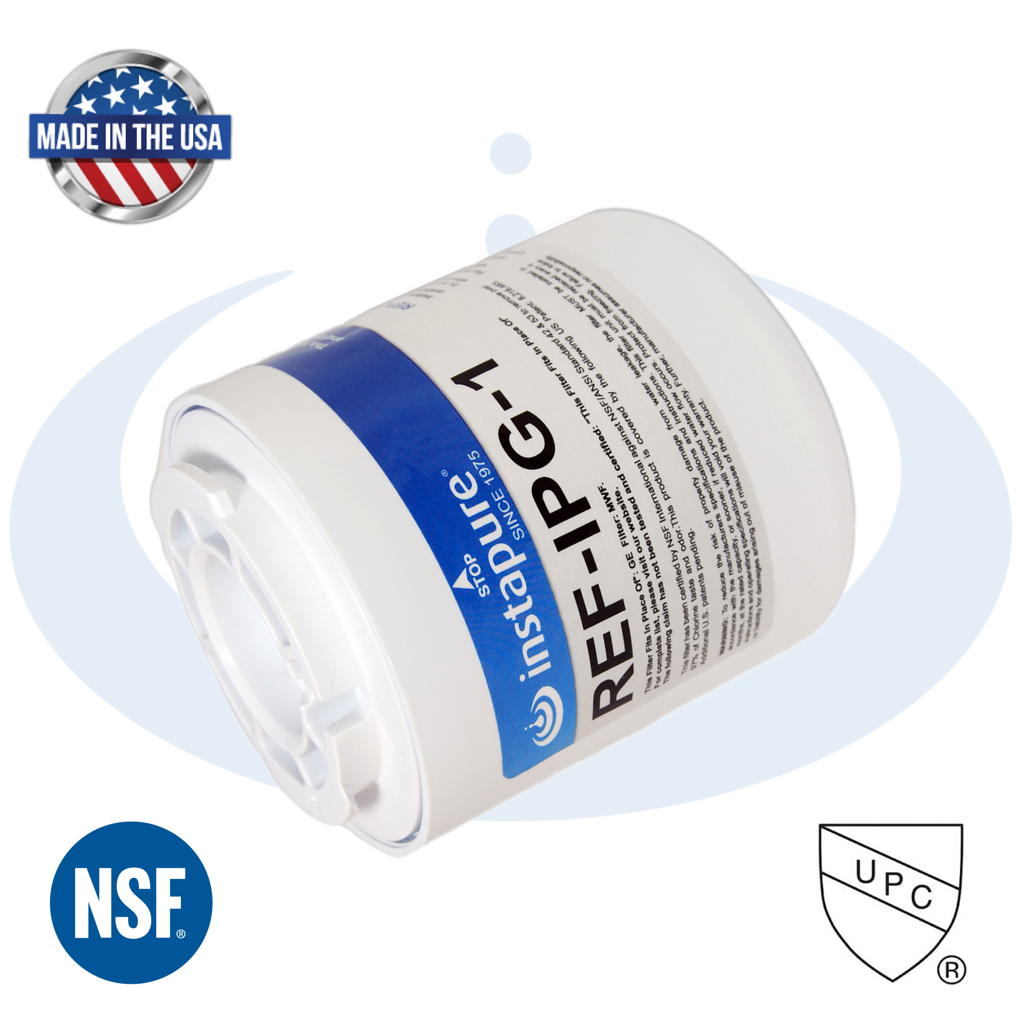 Made in USA MWF, GE®, HDX® Compatible Refrigerator Filter by Instapure, NSF/ANSI P473, 401, 372