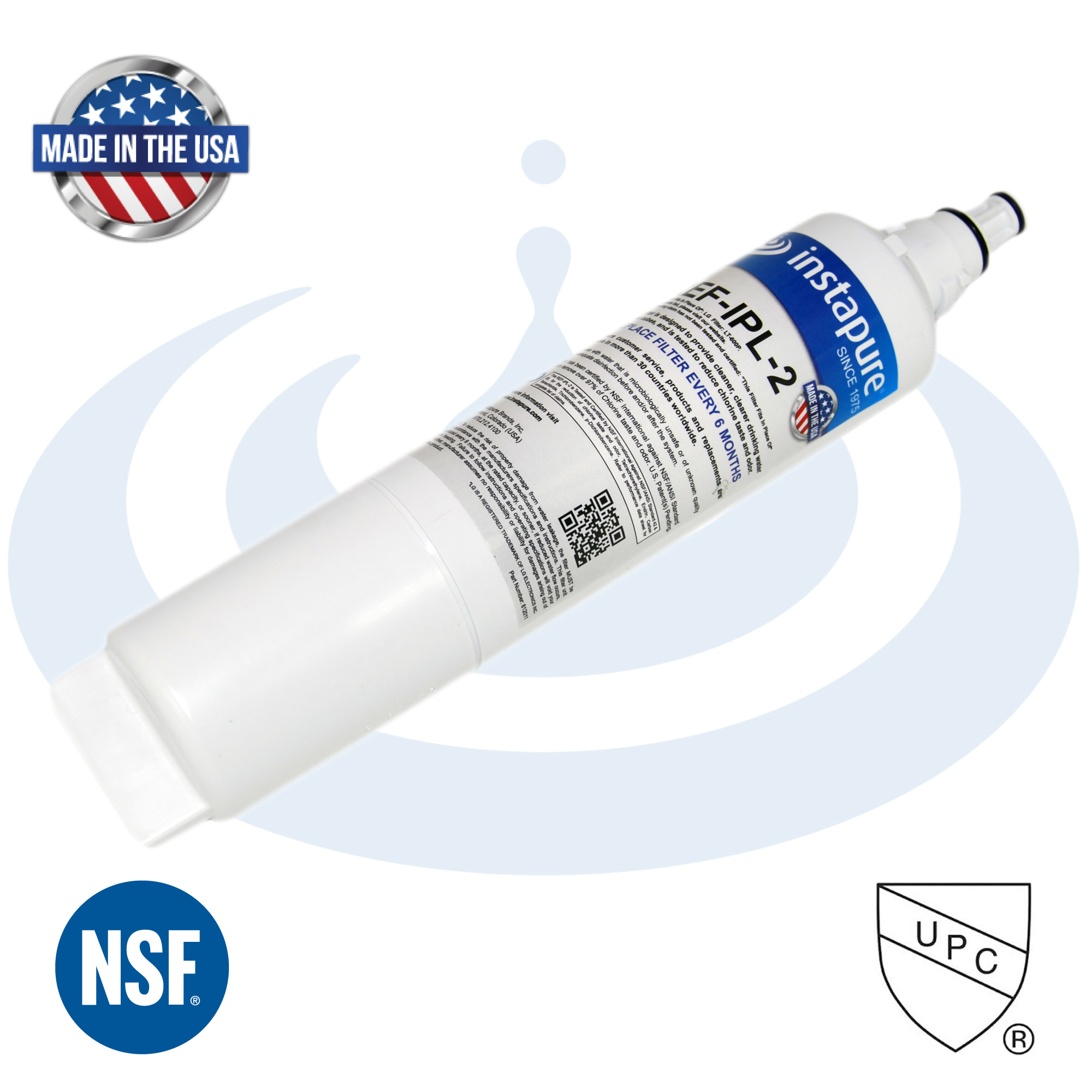 Made in USA LG® LT600P® & 469990 Compatible Refrigerator Filter by Instapure, NSF/ANSI 42, 53