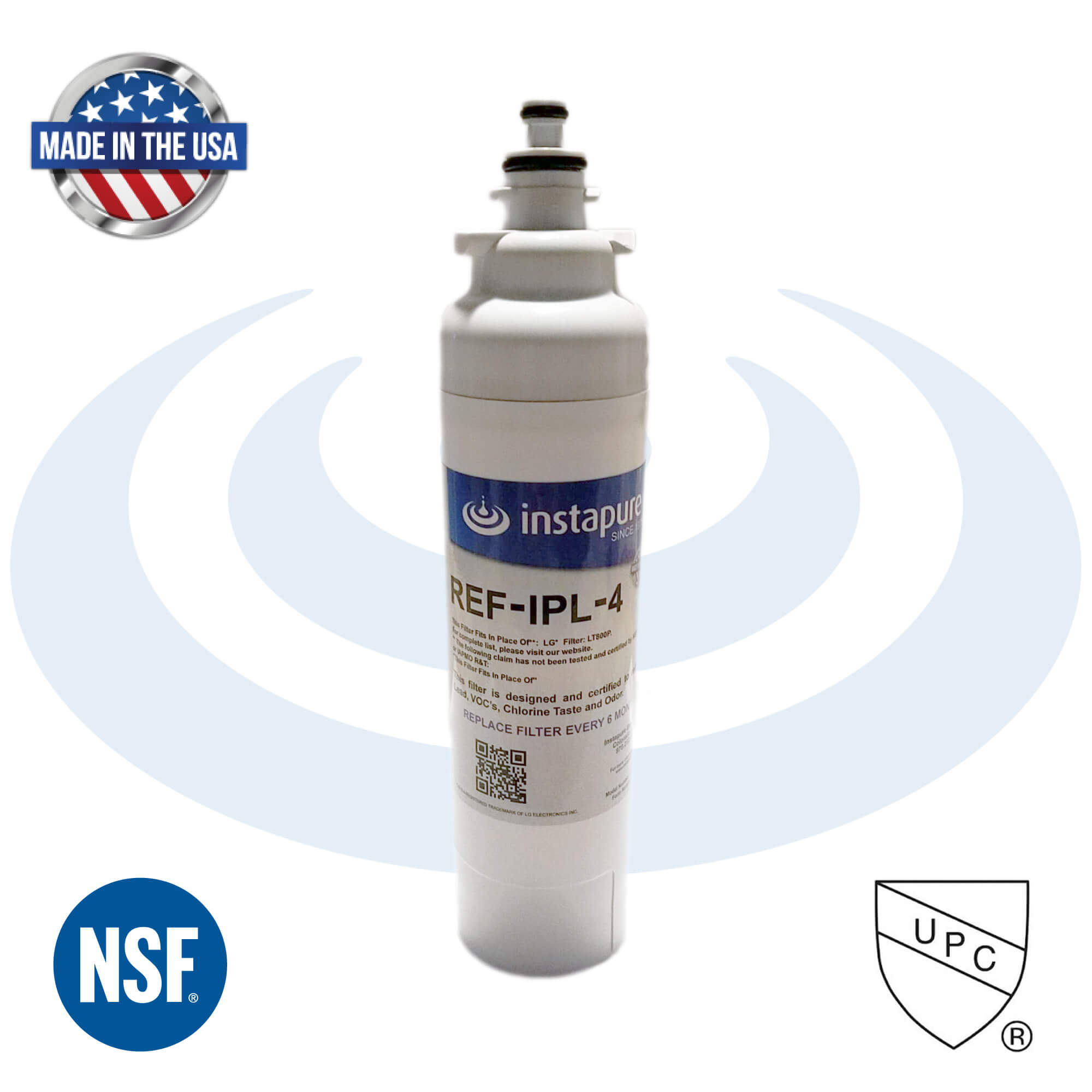 Made in USA LT800P Compatible Refrigerator Filter by Instapure, NSF/ANSI P473, 401, 372, 53 & 42