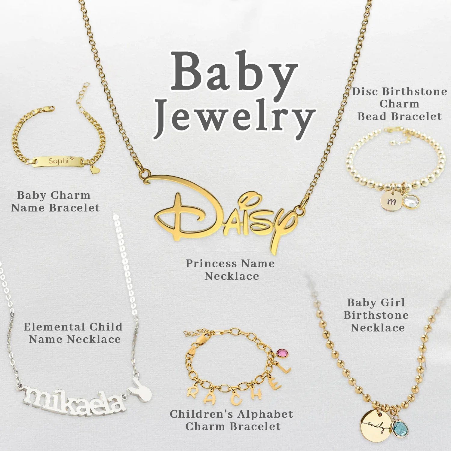 Hypoallergenic Personalized Baby/Infants/Toddlers/Kids Jewelry instgifts