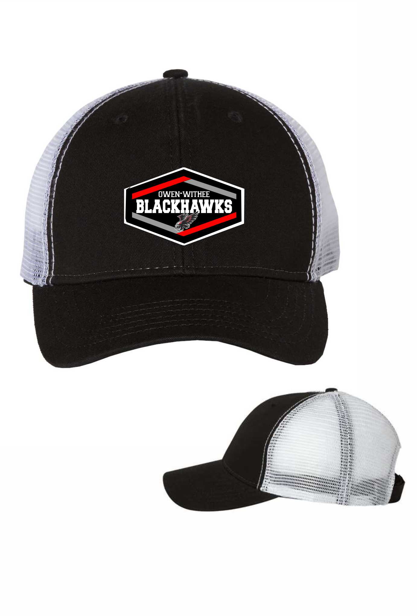 Bio Wash Trucker Hat with OW Logo In Stitches and Ink