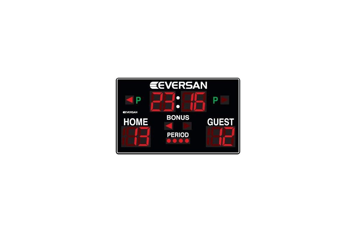 Eversan Model 9750 Wall Mounted 6.5'x4' Scoreboard Institutional