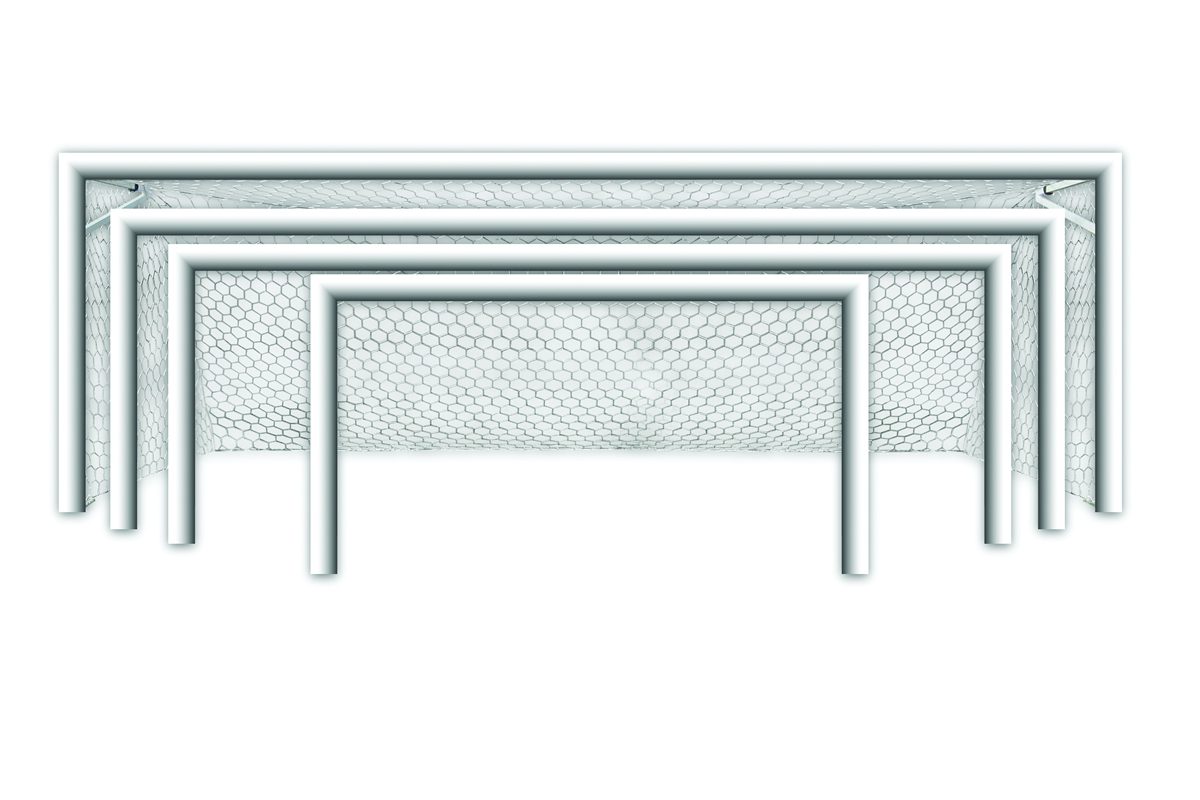 World Class 4″ Round Aluminum Permanent Soccer Goals Institutional