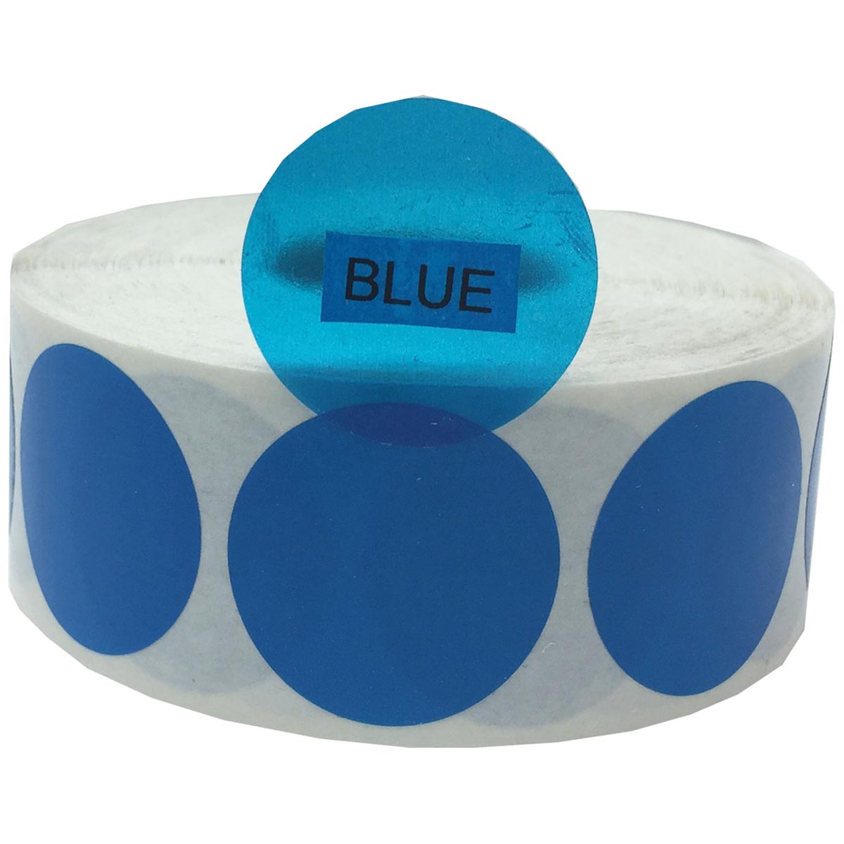 Transparent Blue Labels 1" Round