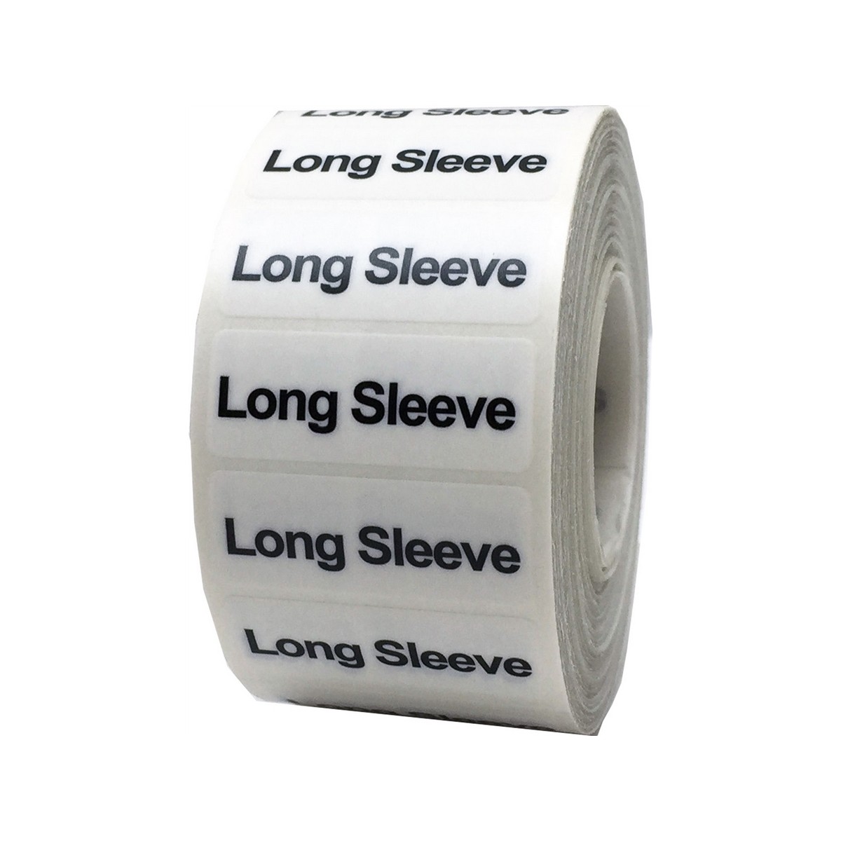 Clear Long Sleeve Size Strip Labels for Retail Shirts 1.25″ x 5
