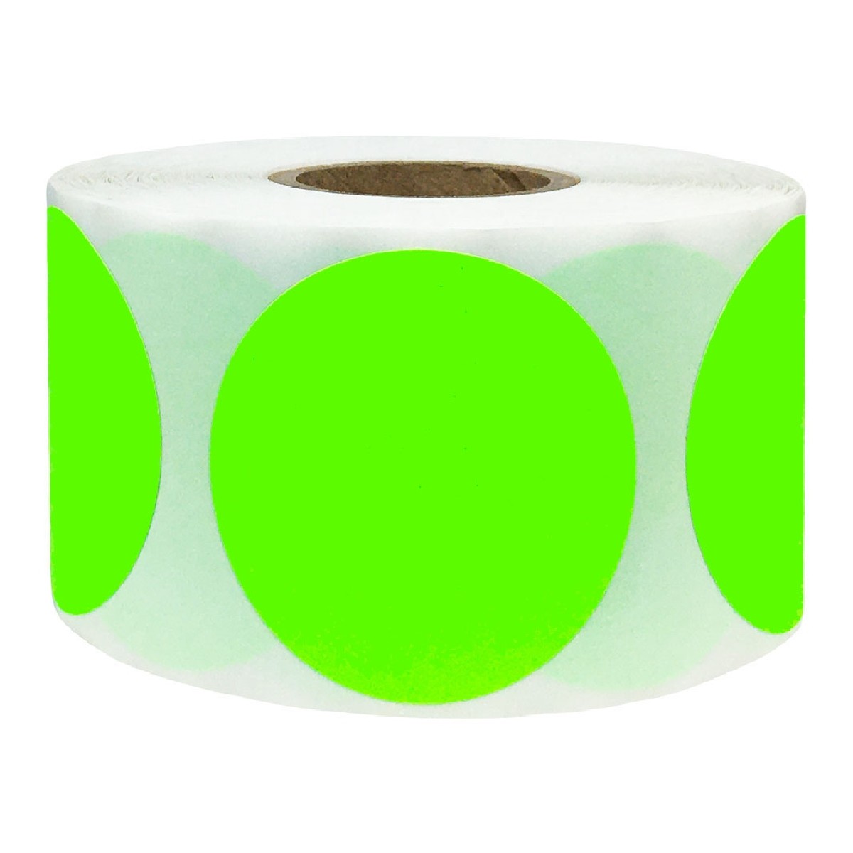 Fluorescent Green Labels 1.5" Round