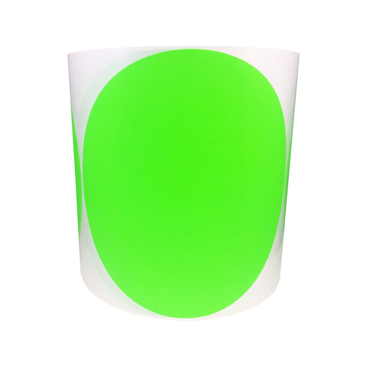 Extra Large Fluorescent Green Color Code Labels 6" Round