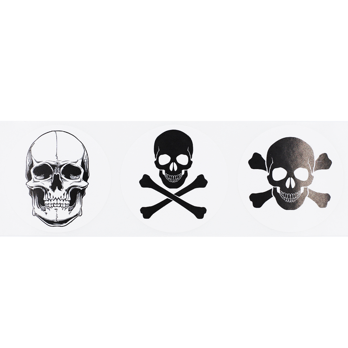White And Black Skull Crossbones Stickers - Instocklabels.com