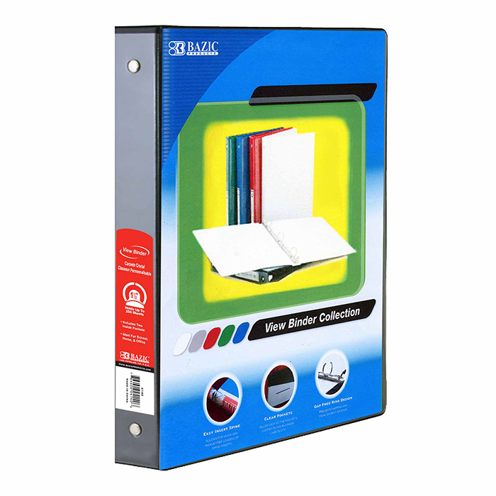 1.5" Black 3Ring View Binder w/ 2Pockets InStock Supplies