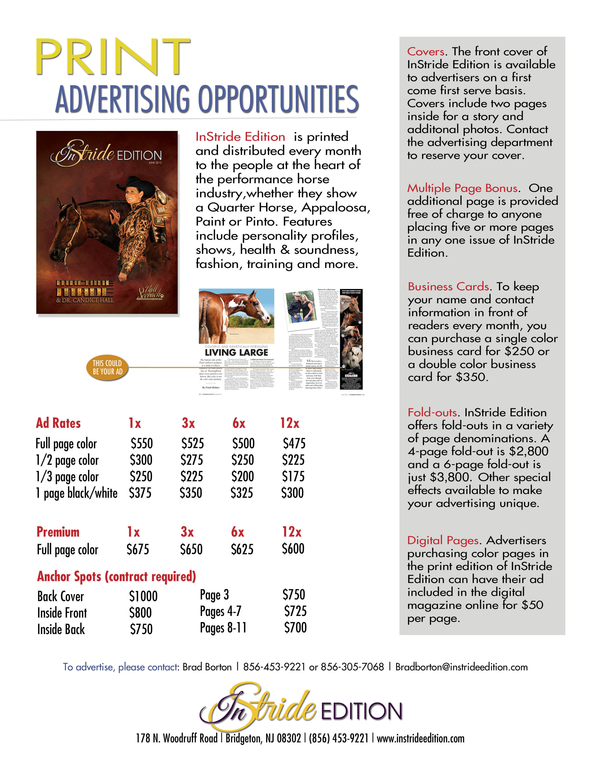 Page 2Print Rates InStrideEdition