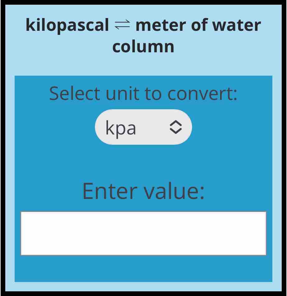 Kpa to mH2O | Pressure Conversion