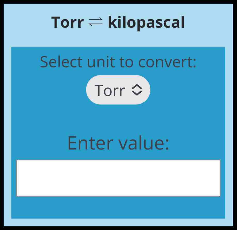Torr to kpa Pressure Conversion